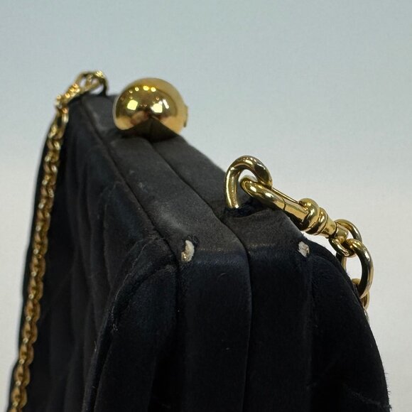 Vintage Chanel Black Quilted Frame Evening Bag - Picture 10 of 16